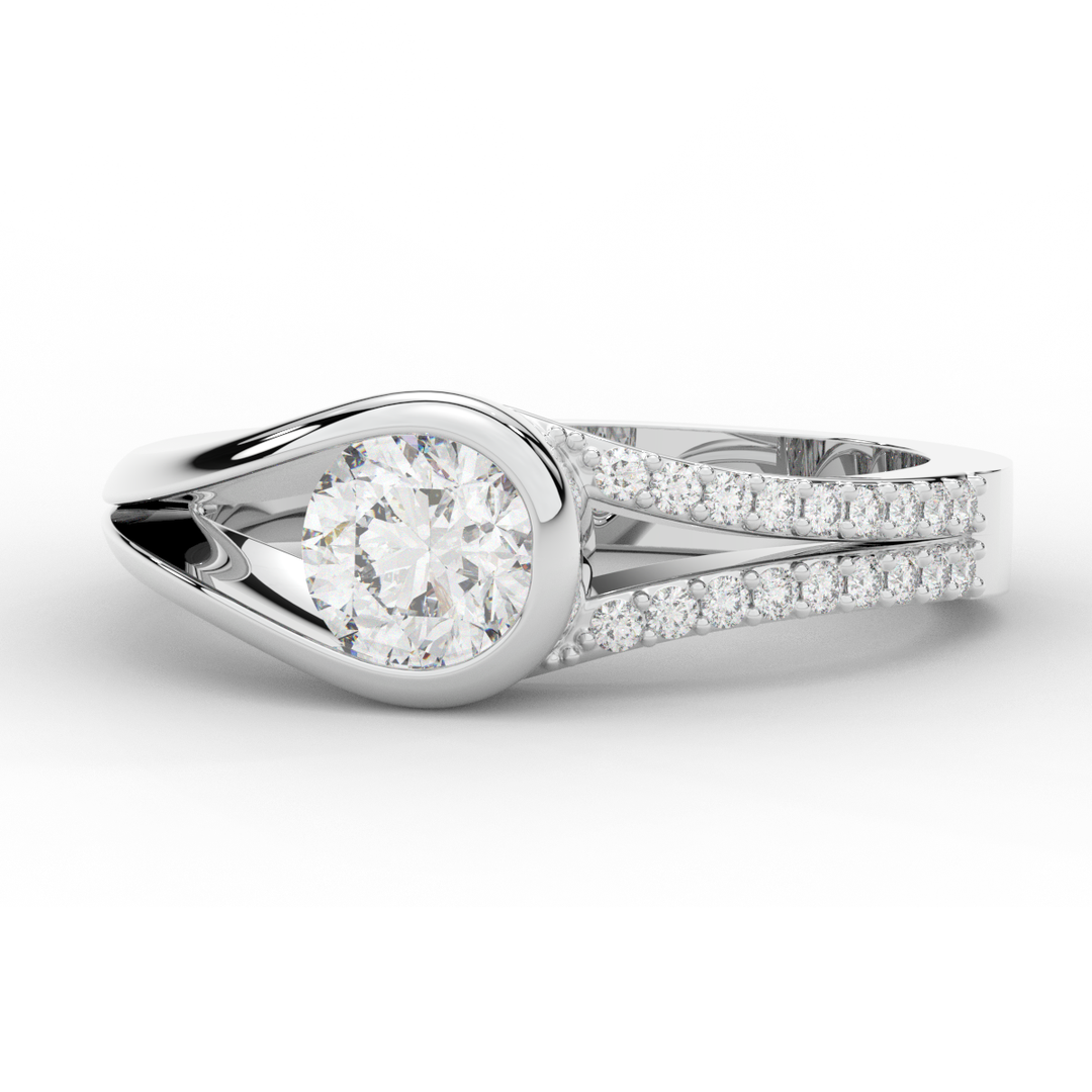 1.10CT.TW ROUND LAB DIAMOND SOLITAIRE ENGAGEMENT RING - Nazarelle