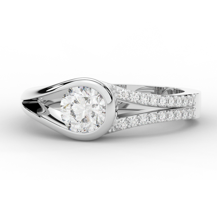 1.10CT.TW ROUND LAB DIAMOND SOLITAIRE ENGAGEMENT RING - Nazarelle