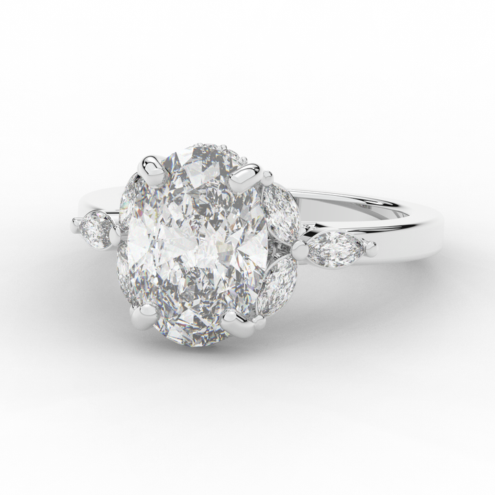 2.85CT.TW OVAL LAB DIAMOND ENGAGEMENT RING - Nazarelle