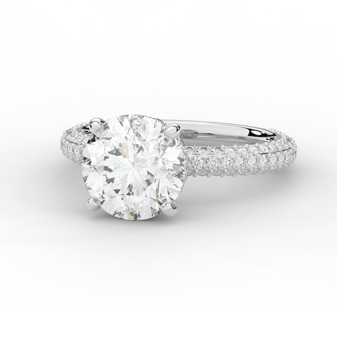 3.60CT.TW ROUND LAB DIAMOND SOLITAIRE ENGAGEMENT RING - Nazarelle