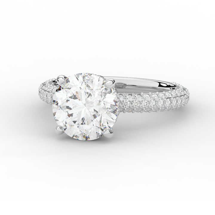 3.60CT.TW ROUND LAB DIAMOND SOLITAIRE ENGAGEMENT RING - Nazarelle