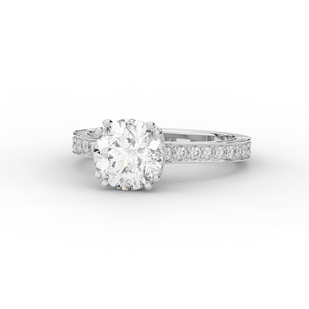 2.60CT.TW ROUND LAB DIAMOND SOLITAIRE ENGAGEMENT RING - Nazarelle