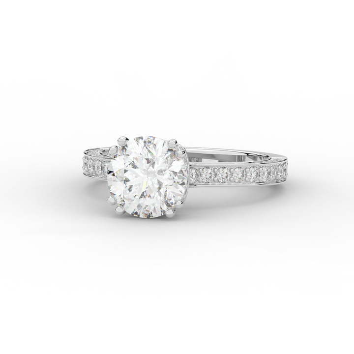 2.60CT.TW ROUND LAB DIAMOND SOLITAIRE ENGAGEMENT RING - Nazarelle