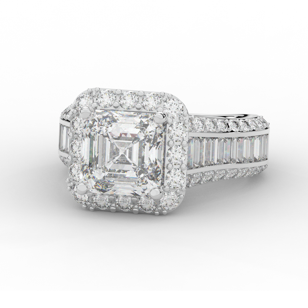 6.10CT.TW ASCHER LAB DIAMOND HALO ENGAGEMENT RING - Nazarelle