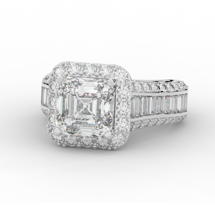 6.10CT.TW ASCHER LAB DIAMOND HALO ENGAGEMENT RING - Nazarelle