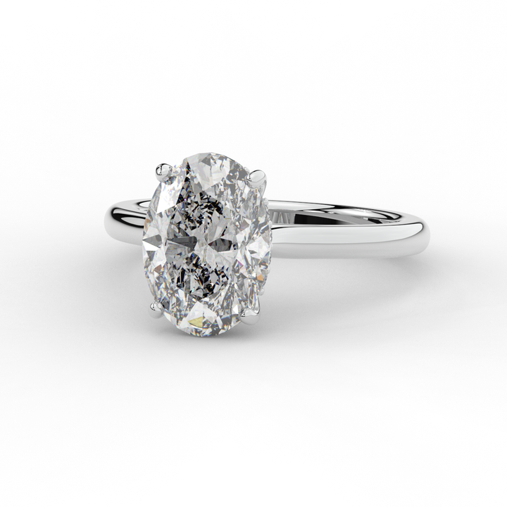 2.05CT.TW OVAL LAB DIAMOND UNDERHALO ENGAGEMENT RING - Nazarelle