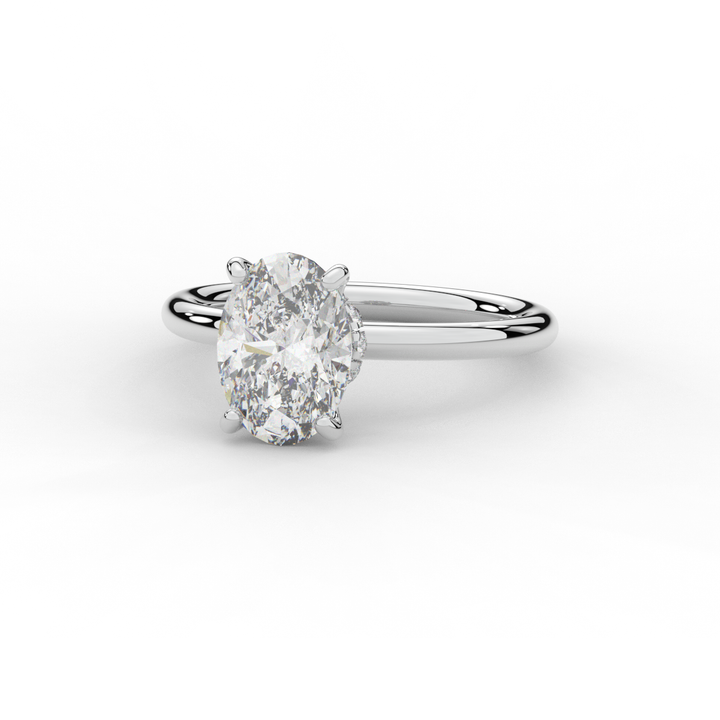 2.05CT.TW OVAL LAB DIAMOND SOLITAIRE ENGAGEMENT RING - Nazarelle