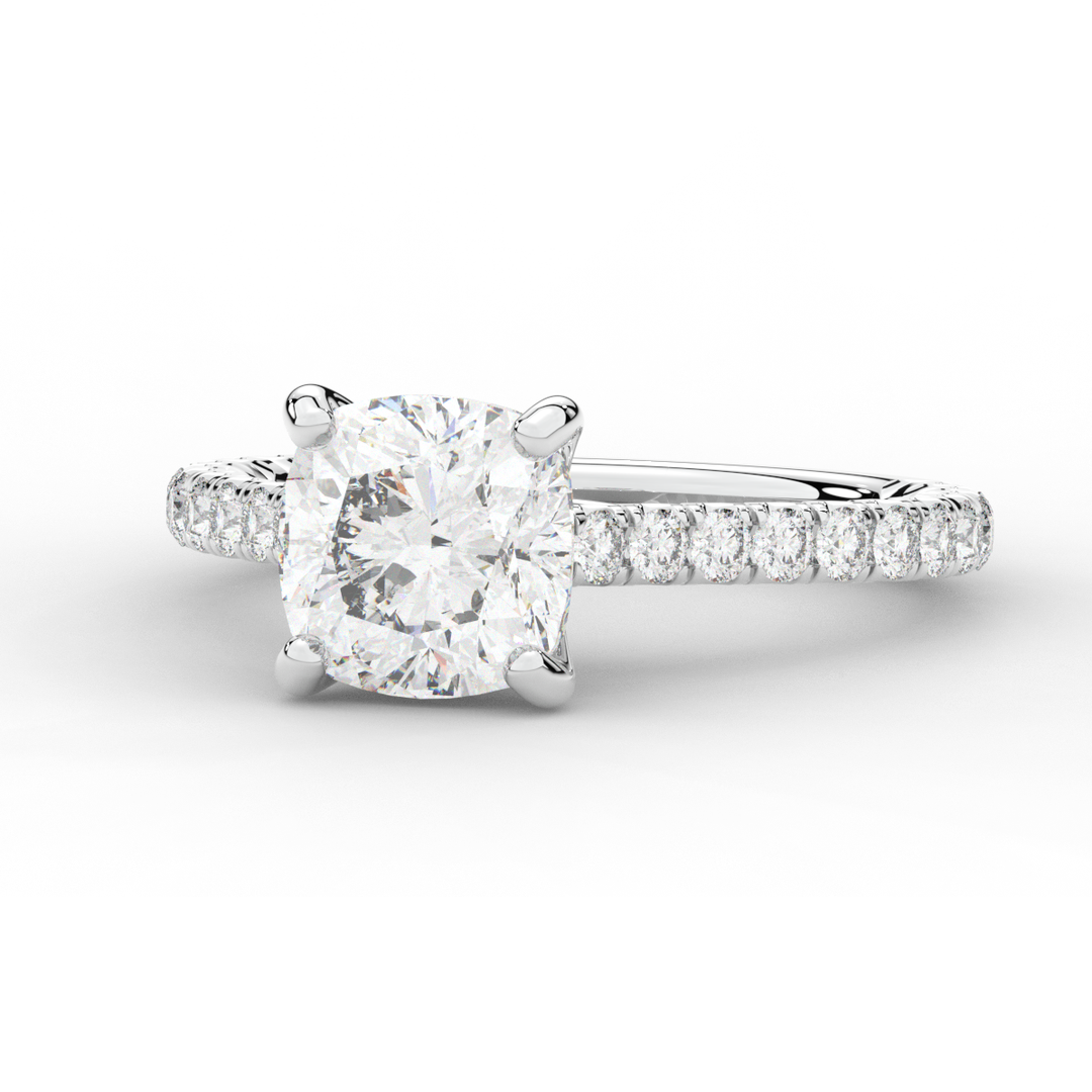 2.40CT.TW CUSHION LAB DIAMOND ENGAGEMENT RING - Nazarelle
