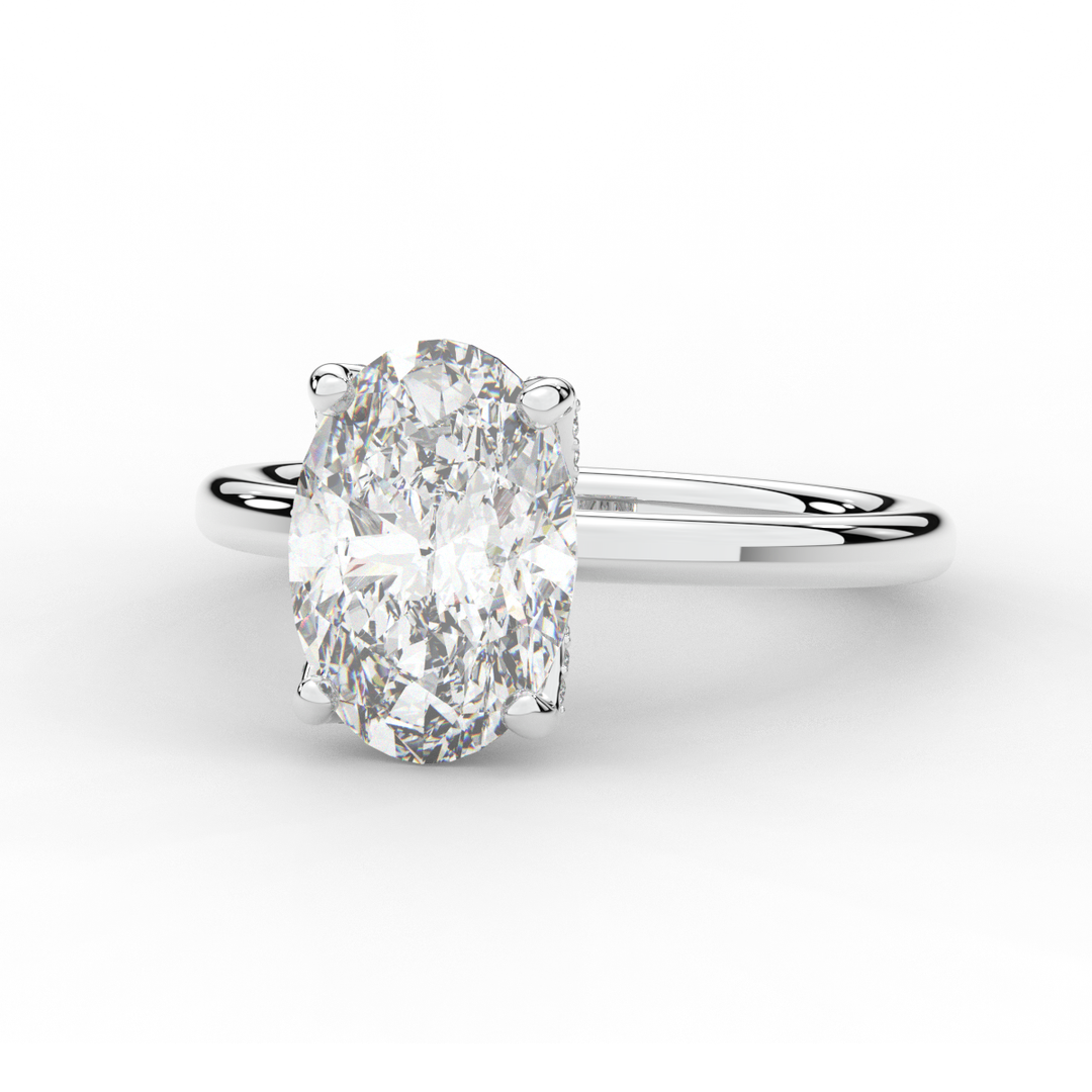 3.10CT.TW OVAL LAB DIAMOND ENGAGEMENT RING - Nazarelle