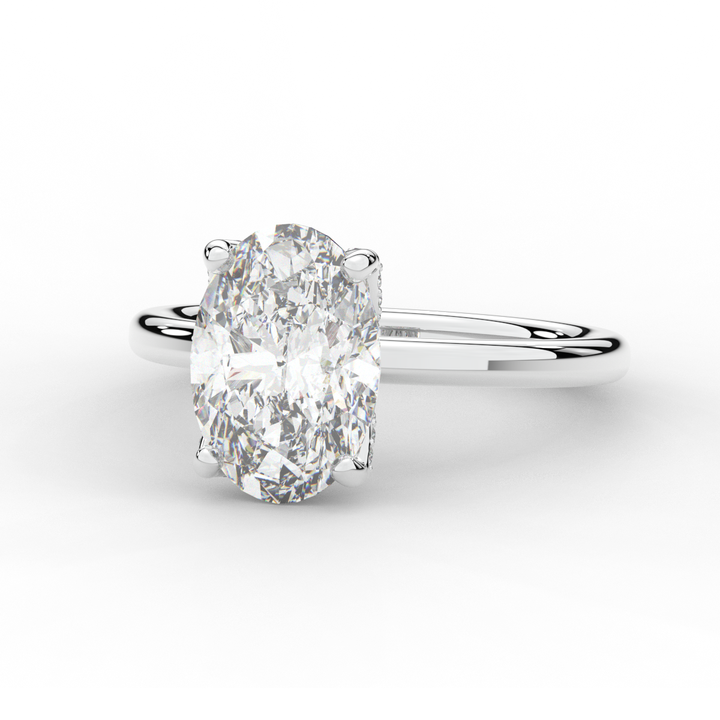 3.10CT.TW OVAL LAB DIAMOND ENGAGEMENT RING - Nazarelle