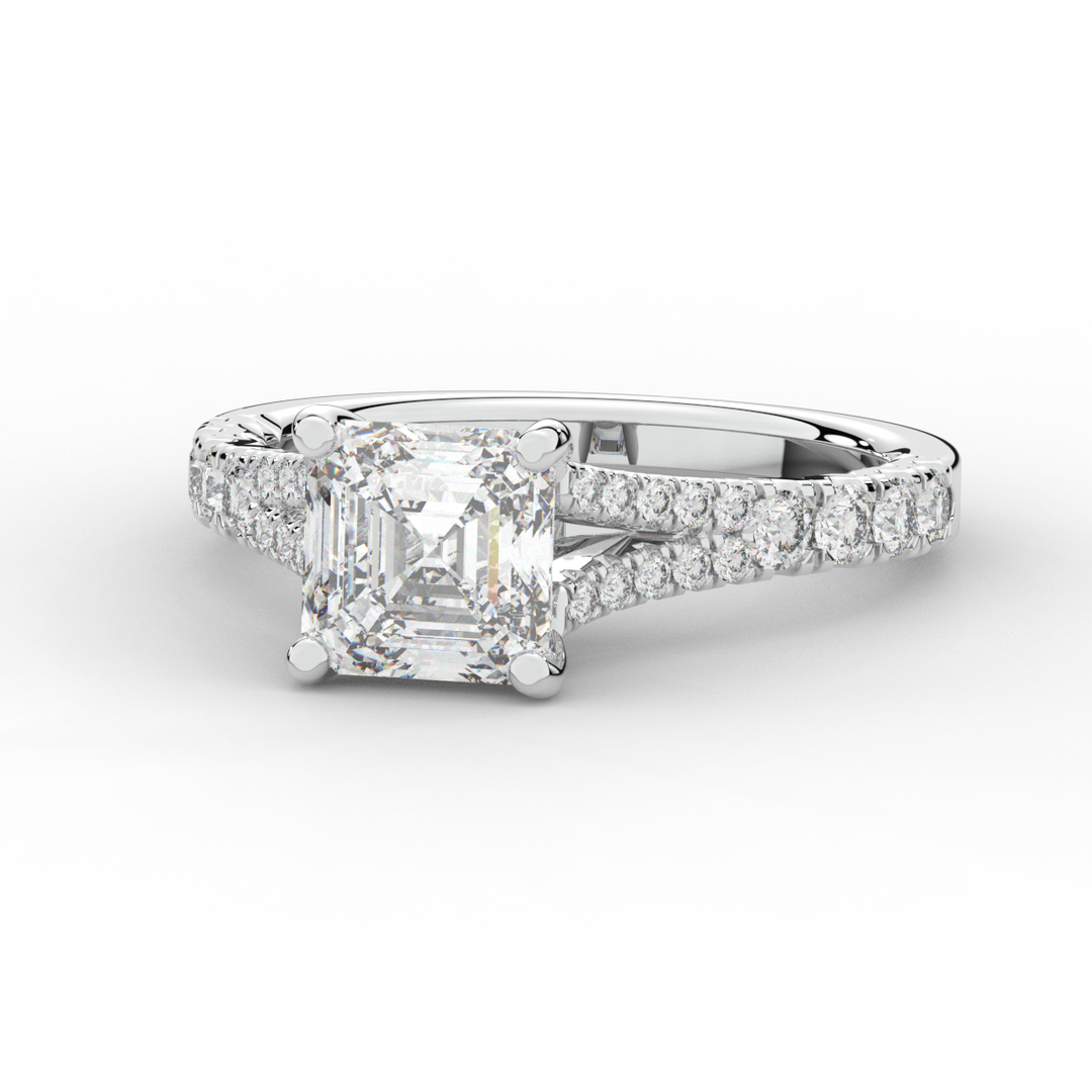 2.45CT.TW ASSCHER LAB DIAMOND ENGAGEMENT RING - Nazarelle