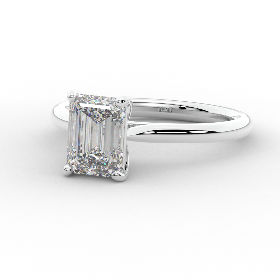 2.00CT EMERALD CUT LAB DIAMOND SOLITAIRE ENGAGEMENT RING - Nazarelle