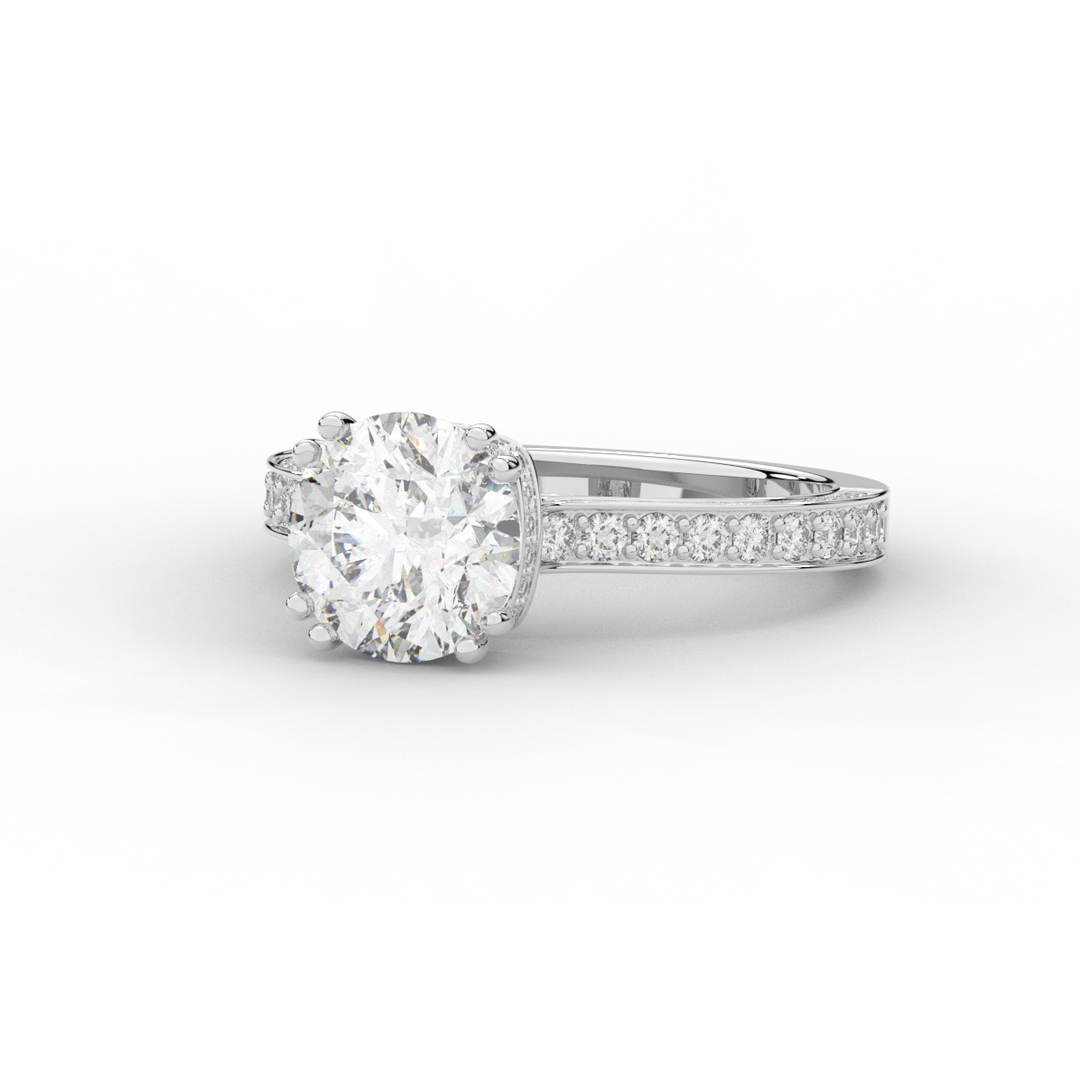 2.60CT.TW ROUND LAB DIAMOND SOLITAIRE ENGAGEMENT RING - Nazarelle
