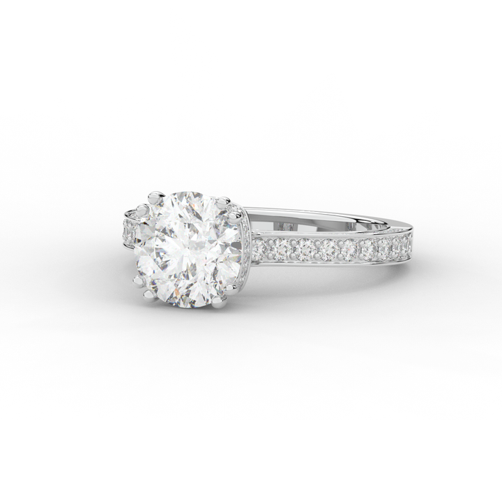 2.60CT.TW ROUND LAB DIAMOND SOLITAIRE ENGAGEMENT RING - Nazarelle
