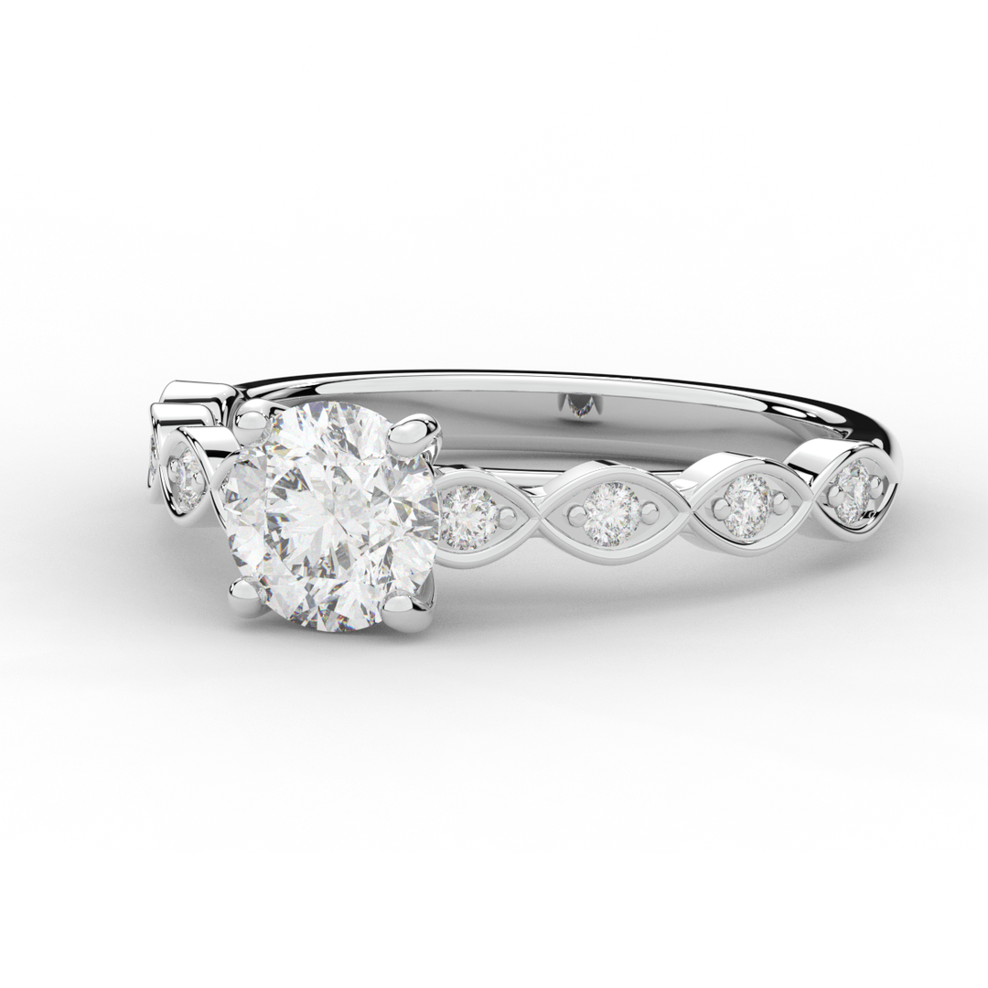 1.15CT.TW ROUND LAB DIAMOND SOLITAIRE ENGAGEMENT RING - Nazarelle