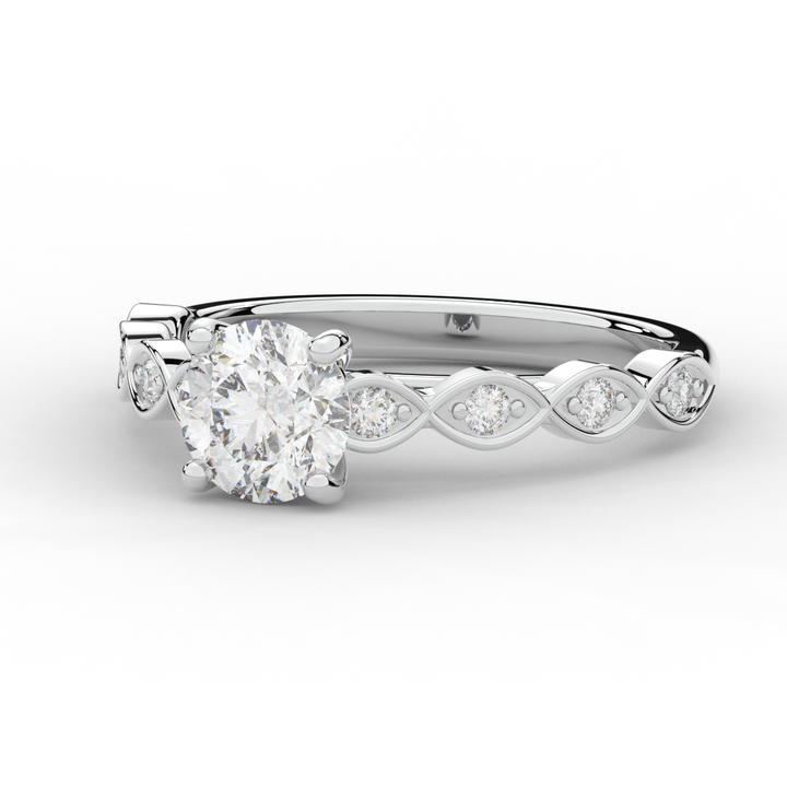 1.15CT.TW ROUND LAB DIAMOND SOLITAIRE ENGAGEMENT RING - Nazarelle