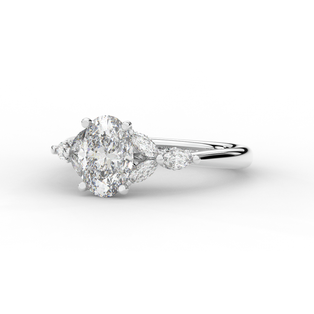 2.00CT.TW OVAL LAB DIAMOND ENGAGEMENT RING - Nazarelle