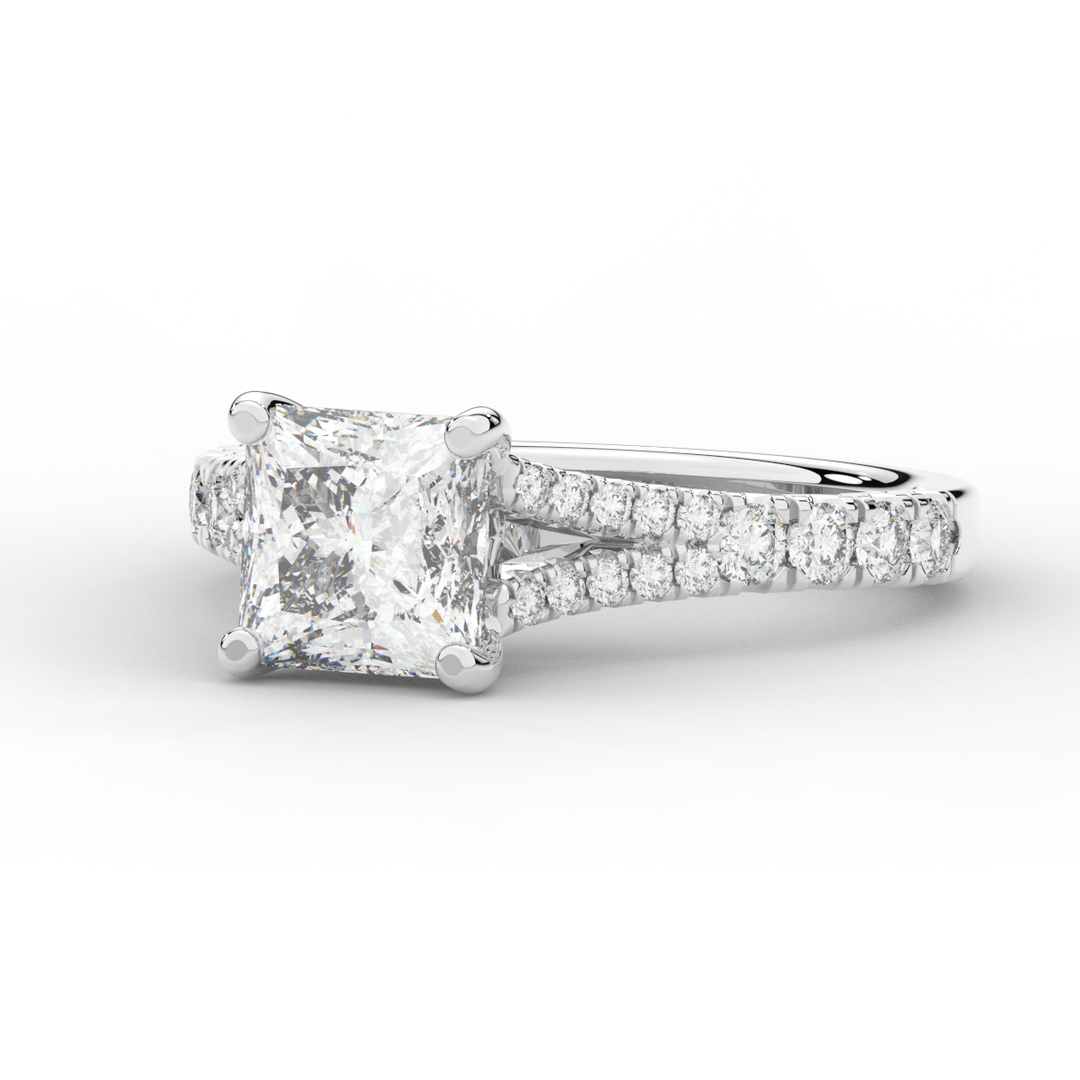 2.45CT.TW PRINCESS LAB DIAMOND ENGAGEMENT RING - Nazarelle