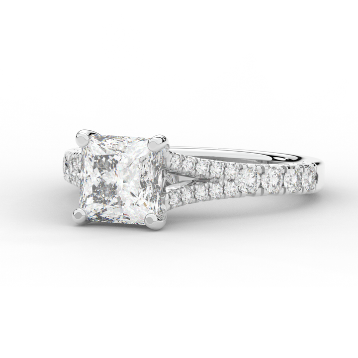 2.45CT.TW PRINCESS LAB DIAMOND ENGAGEMENT RING - Nazarelle
