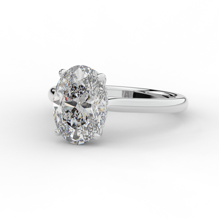2.05CT.TW OVAL LAB DIAMOND UNDERHALO ENGAGEMENT RING - Nazarelle
