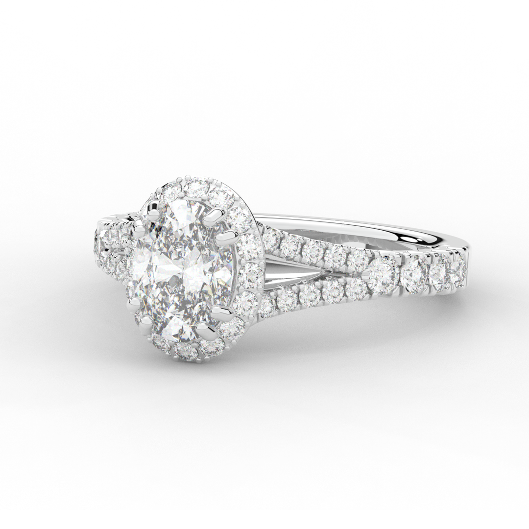 1.60CT.TW OVAL LAB DIAMOND ENGAGEMENT RING - Nazarelle