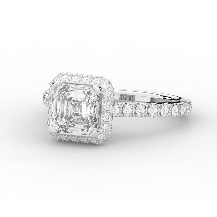 2.75CT.TW ASSCHER LAB DIAMOND HALO ENGAGEMENT RING - Nazarelle