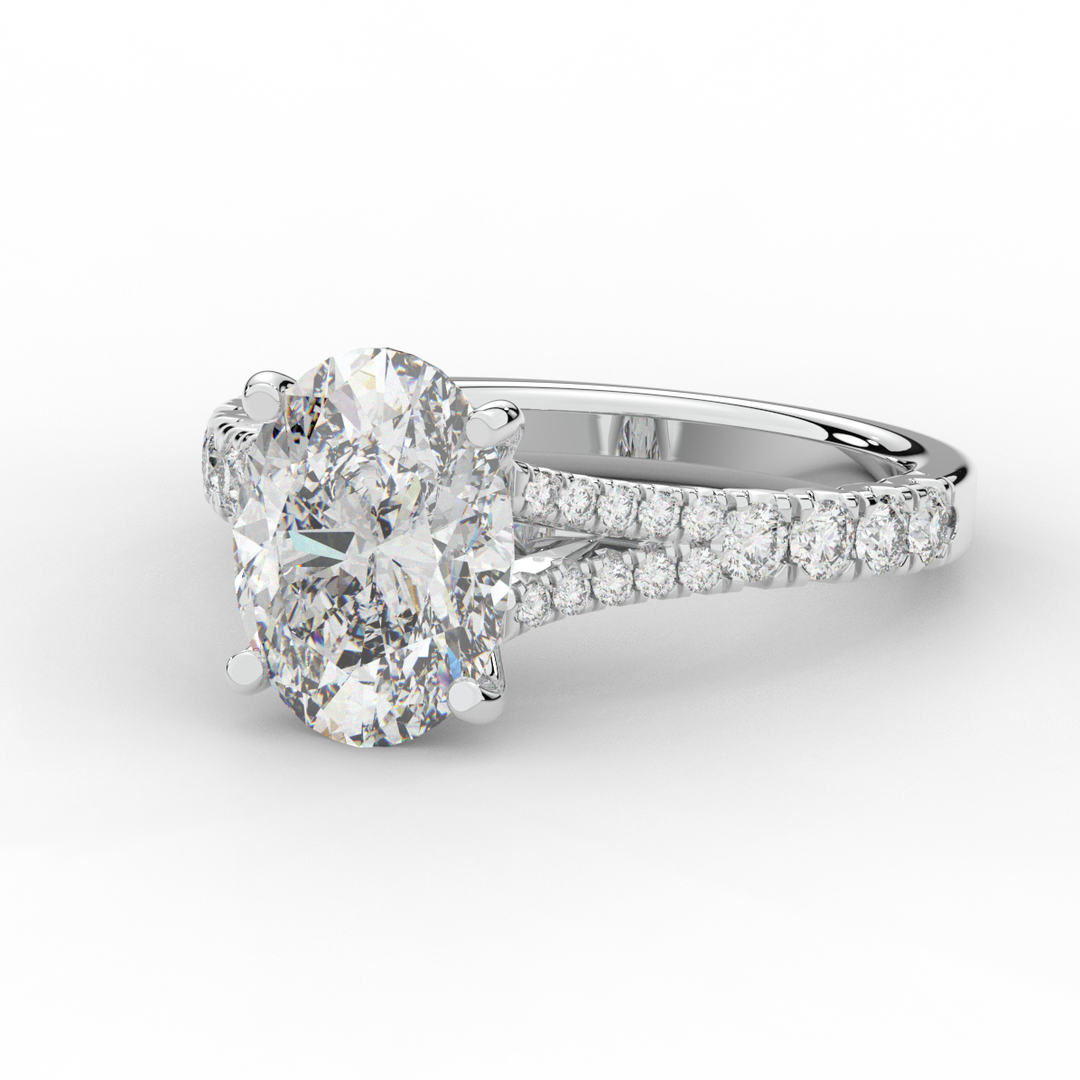 3.45CT.TW OVAL LAB DIAMOND ENGAGEMENT RING - Nazarelle