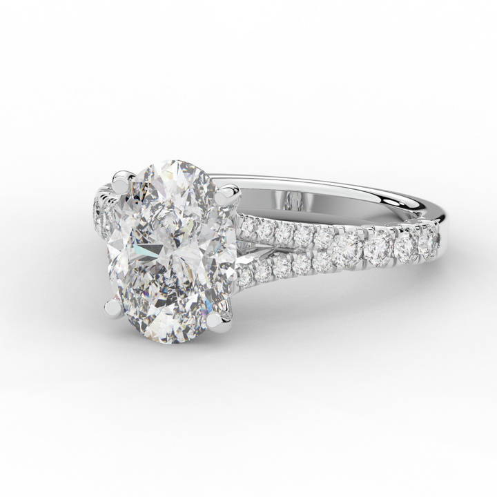 3.45CT.TW OVAL LAB DIAMOND ENGAGEMENT RING - Nazarelle