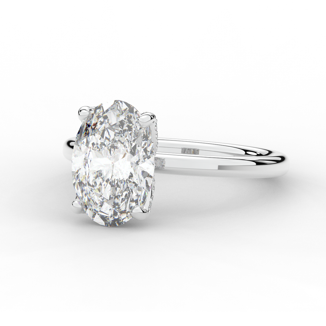 3.10CT.TW OVAL LAB DIAMOND ENGAGEMENT RING - Nazarelle