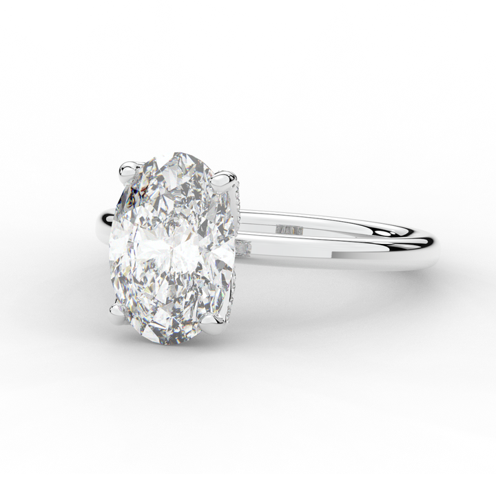 3.10CT.TW OVAL LAB DIAMOND ENGAGEMENT RING - Nazarelle