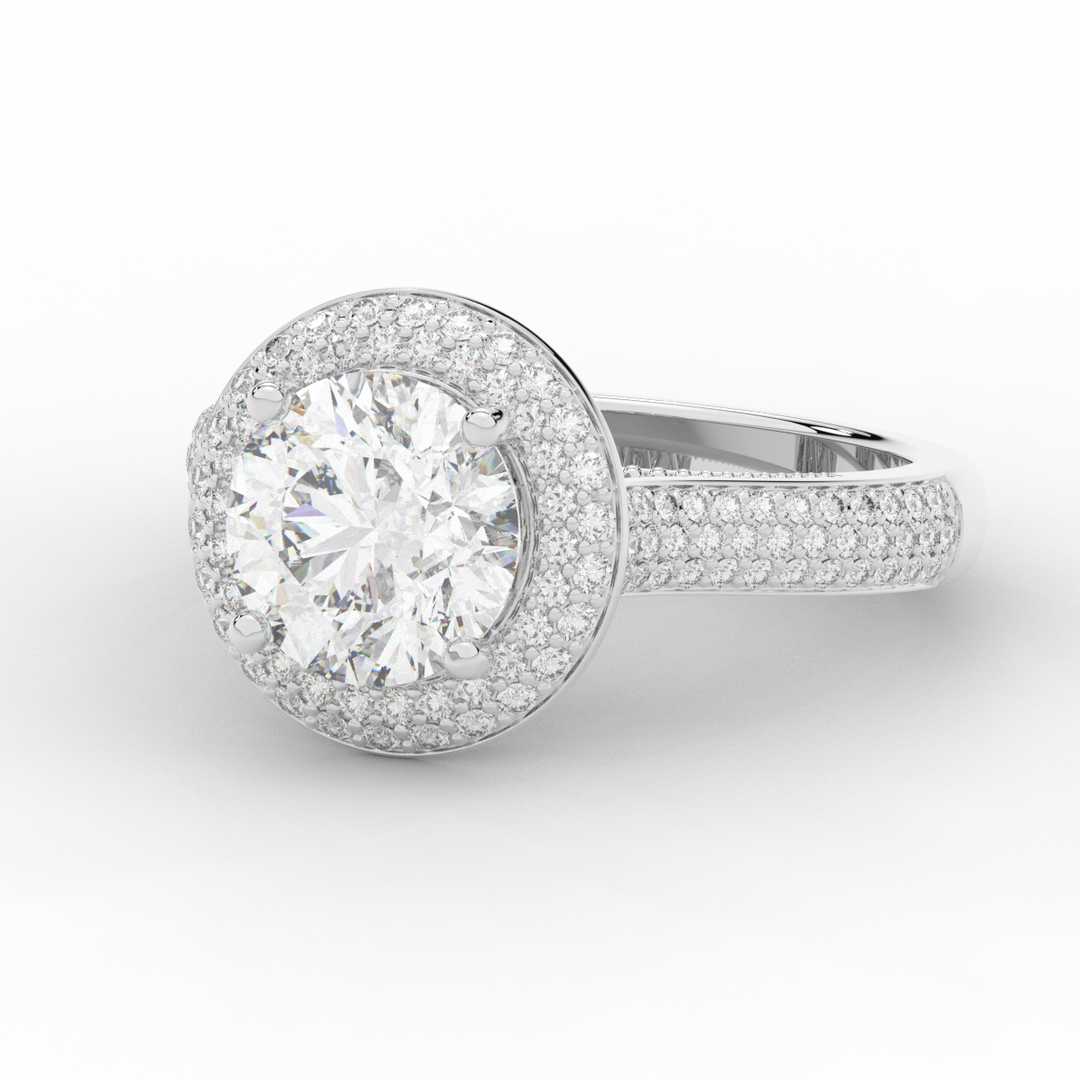 2.45CT.TW ROUND LAB DIAMOND HALO ENGAGEMENT RING - Nazarelle
