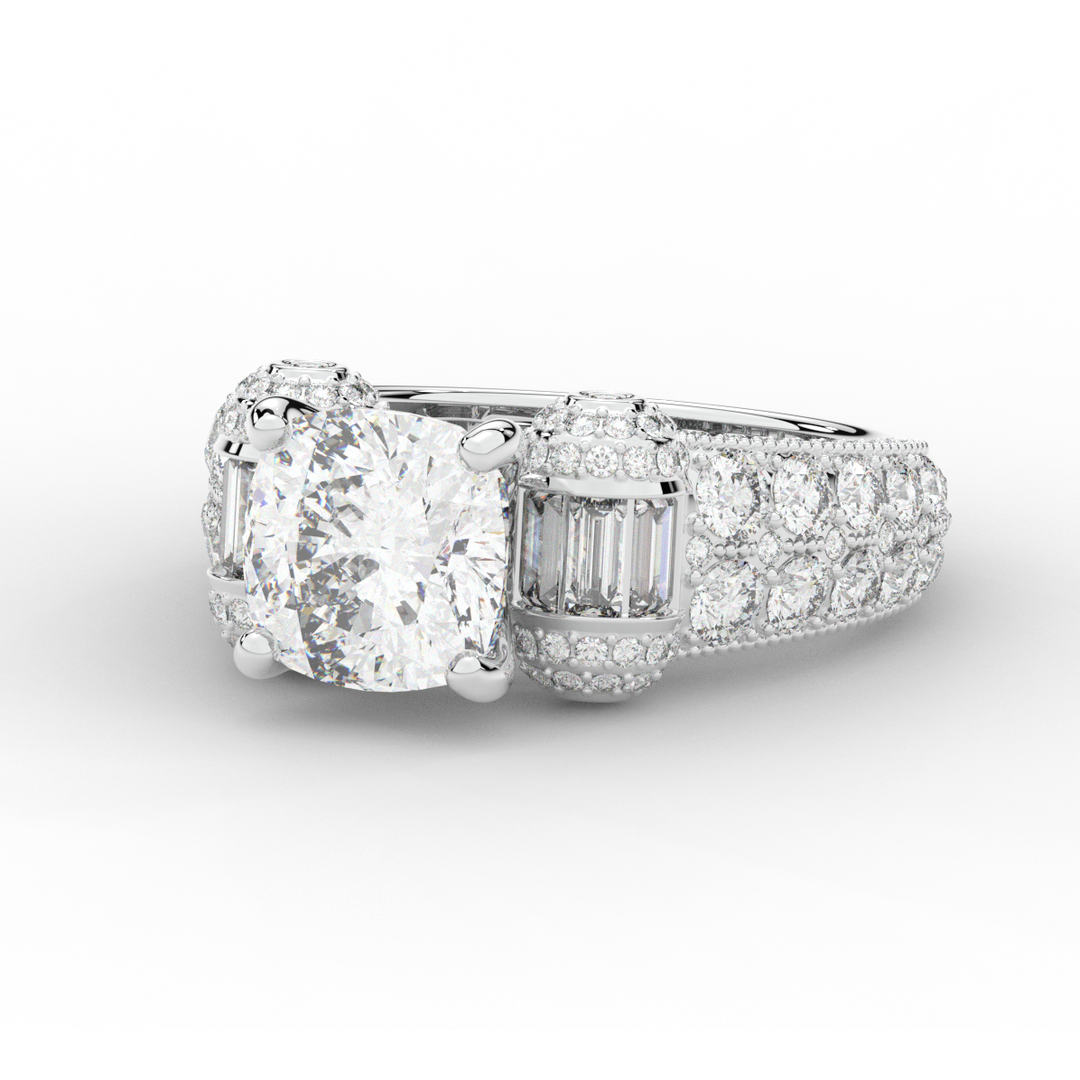 4.75CT.TW CUSHION LAB DIAMOND ENGAGEMENT RING - Nazarelle
