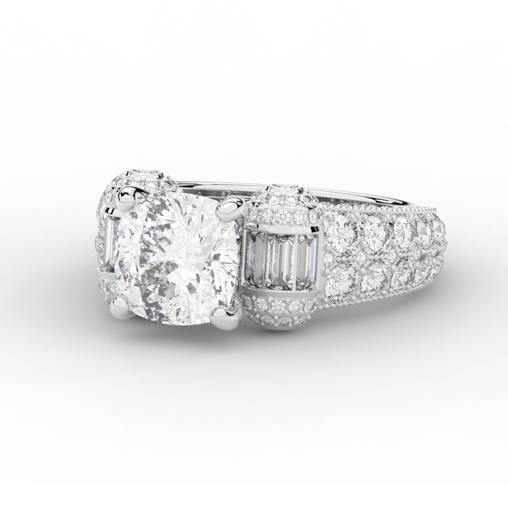 4.75CT.TW CUSHION LAB DIAMOND ENGAGEMENT RING - Nazarelle