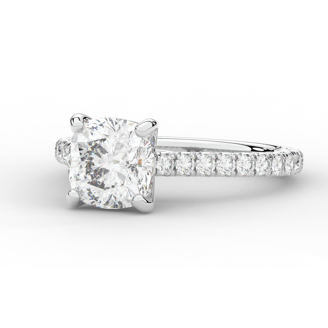 2.40CT.TW CUSHION LAB DIAMOND ENGAGEMENT RING - Nazarelle