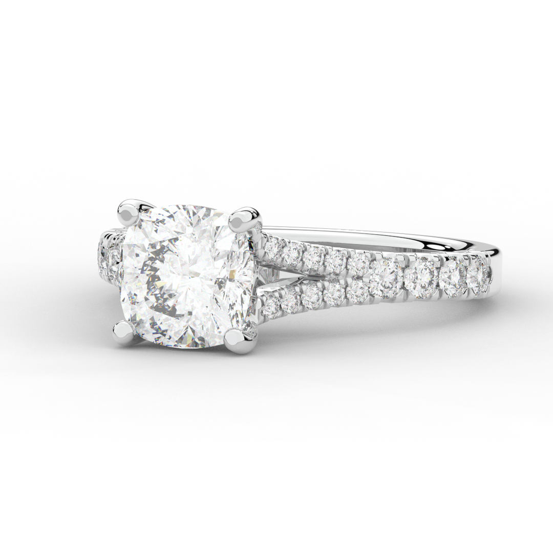 2.45CT.TW CUSHION LAB DIAMOND ENGAGEMENT RING - Nazarelle