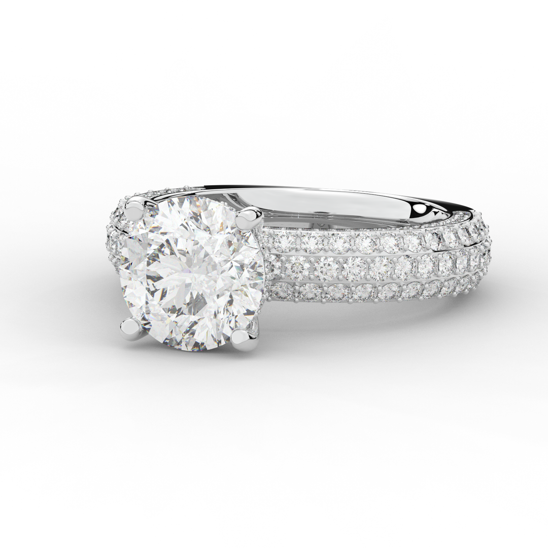 4.80CT.TW ROUND LAB DIAMOND UNDERHALO ENGAGEMENT RING - Nazarelle
