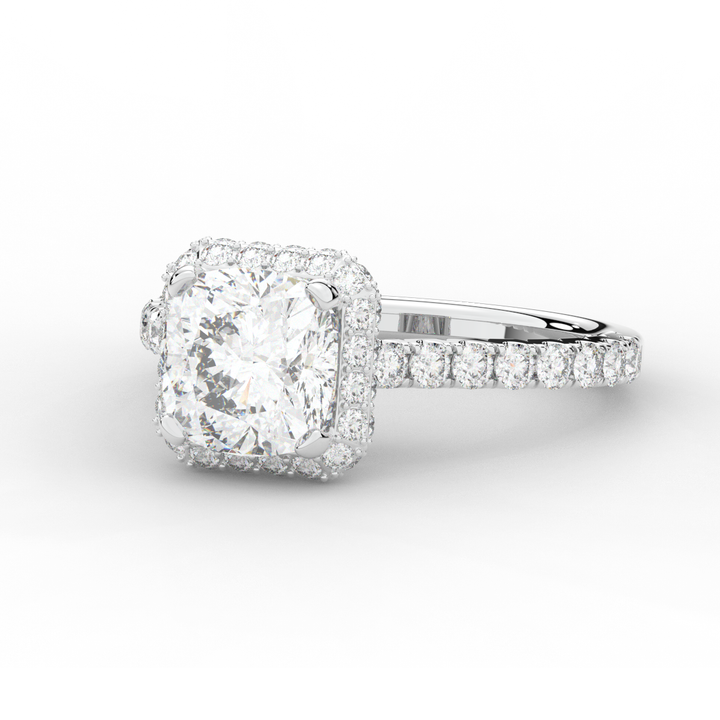 2.75CT.TW CUSHION LAB DIAMOND HALO ENGAGEMENT RING - Nazarelle