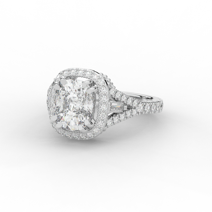 2.50CT.TW CUSHION LAB DIAMOND HALO ENGAGEMENT RING - Nazarelle