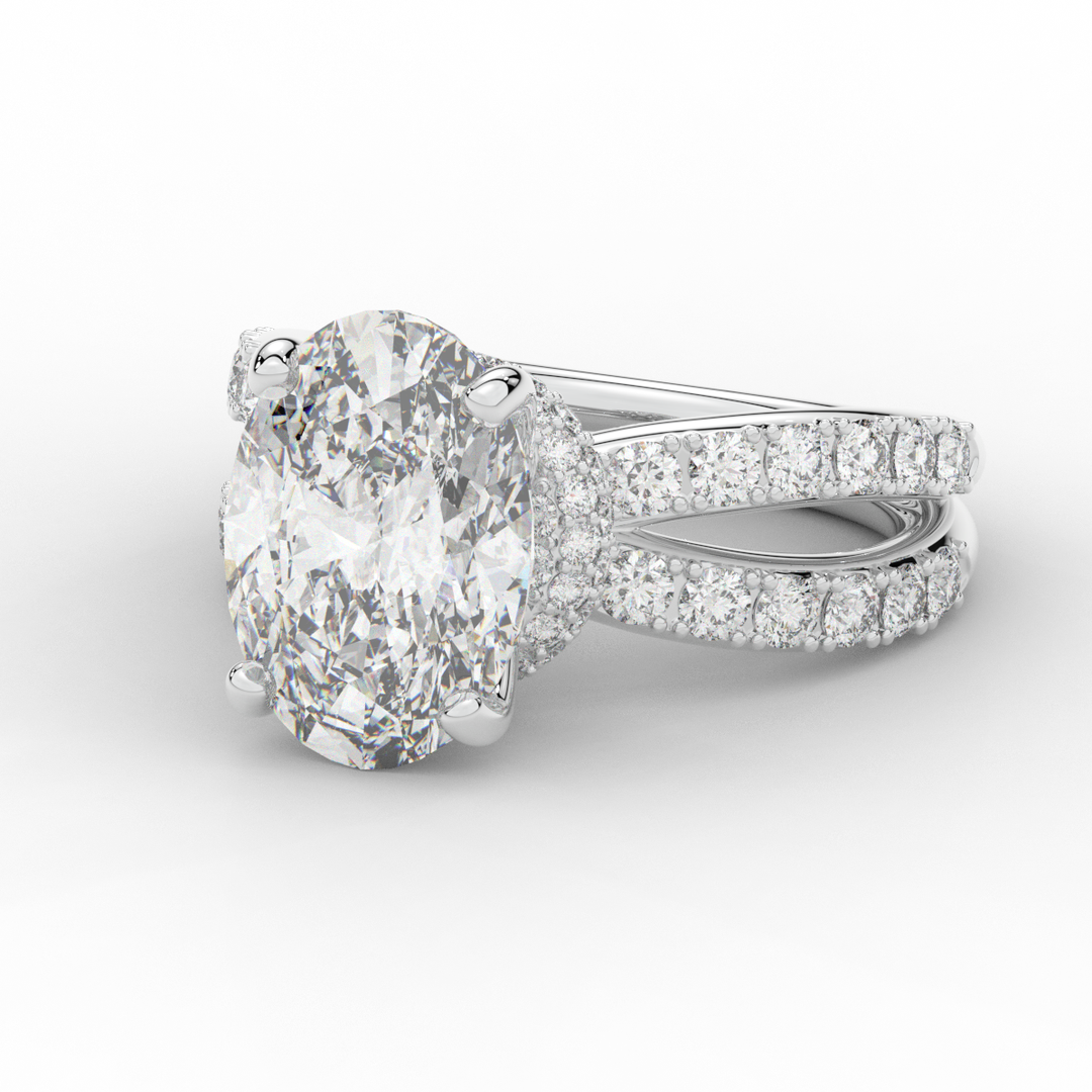 6.25CT.TW OVAL LAB DIAMOND ENGAGEMENT RING