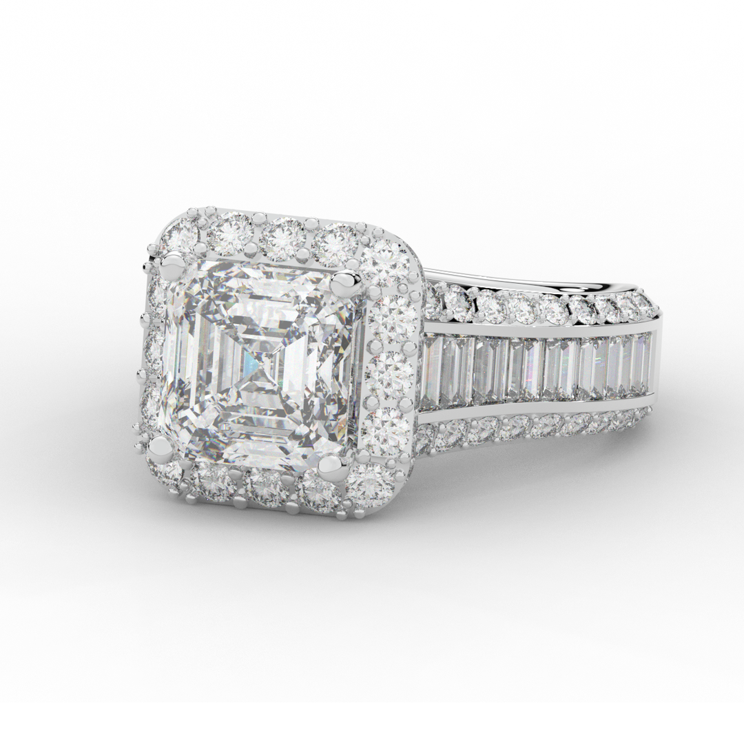 6.10CT.TW ASCHER LAB DIAMOND HALO ENGAGEMENT RING - Nazarelle