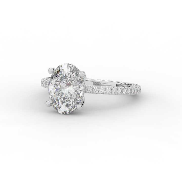 3.15CT.TW OVAL LAB DIAMOND SOLITAIRE ENGAGEMENT RING - Nazarelle