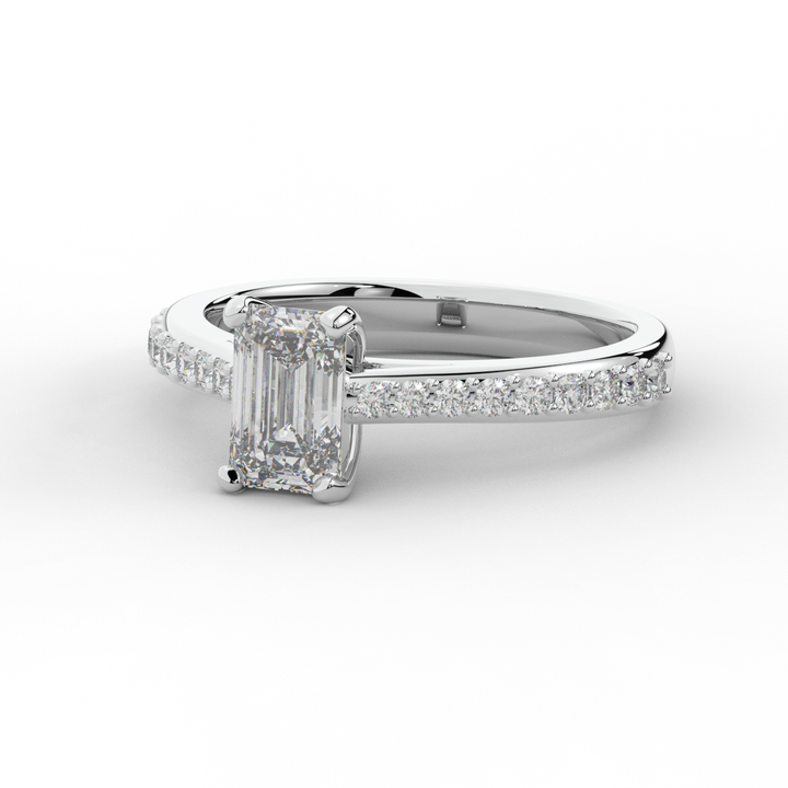 1.25CT.TW EMERALD CUT LAB DIAMOND SOLITAIRE ENGAGEMENT RING - Nazarelle