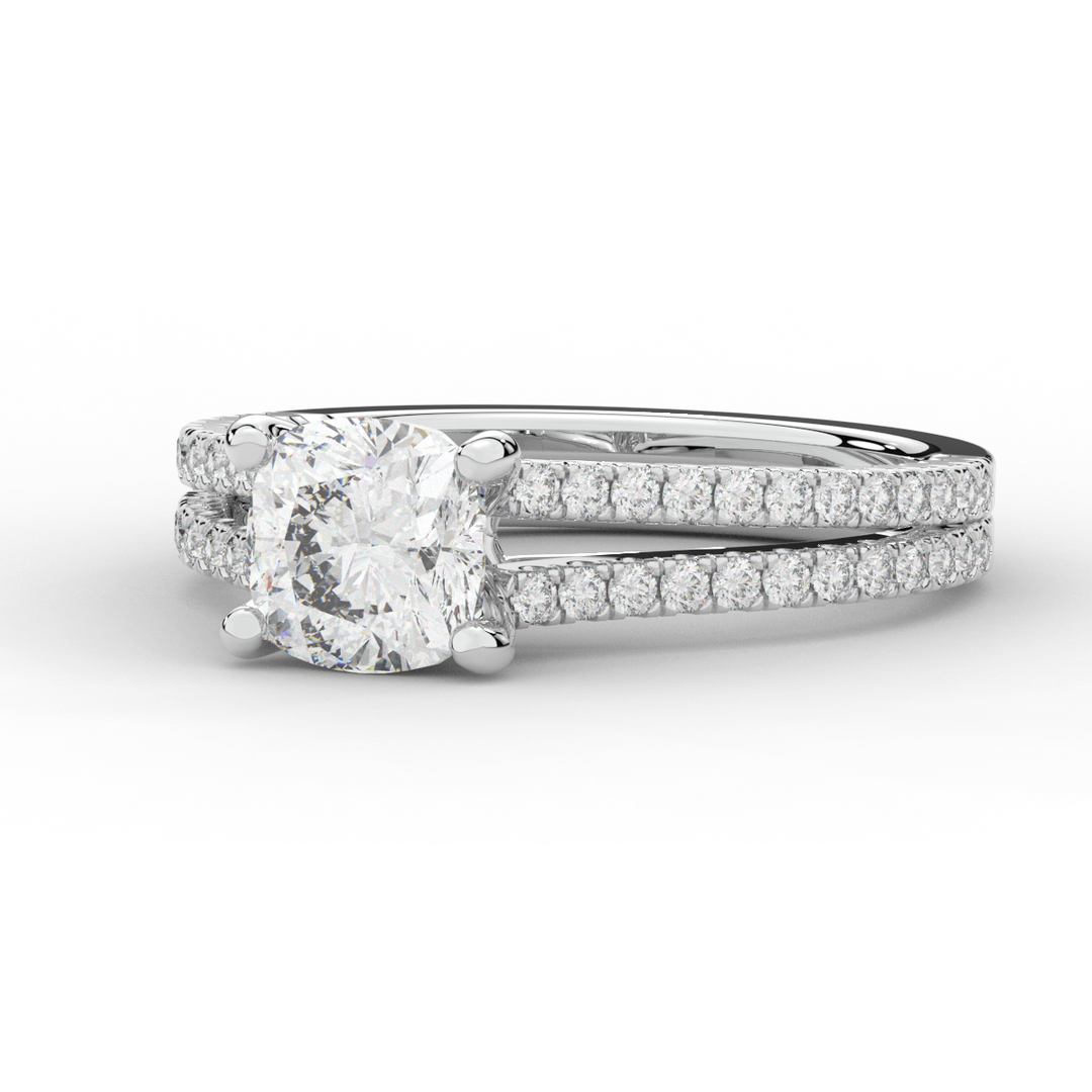 1.90CT.TW CUSHION LAB DIAMOND SOLITAIRE ENGAGEMENT RING - Nazarelle