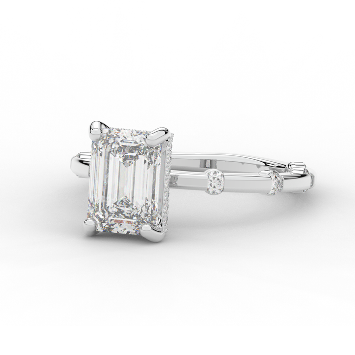 2.60CT.TW RADIANT LAB DIAMOND UNDERHALO SOLITAIRE ENGAGEMENT RING - Nazarelle