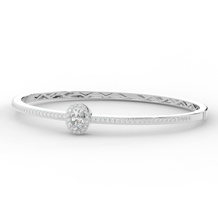 1.40CT.TW OVAL AND ROUND LAB DIAMOND BANGLE - Nazarelle