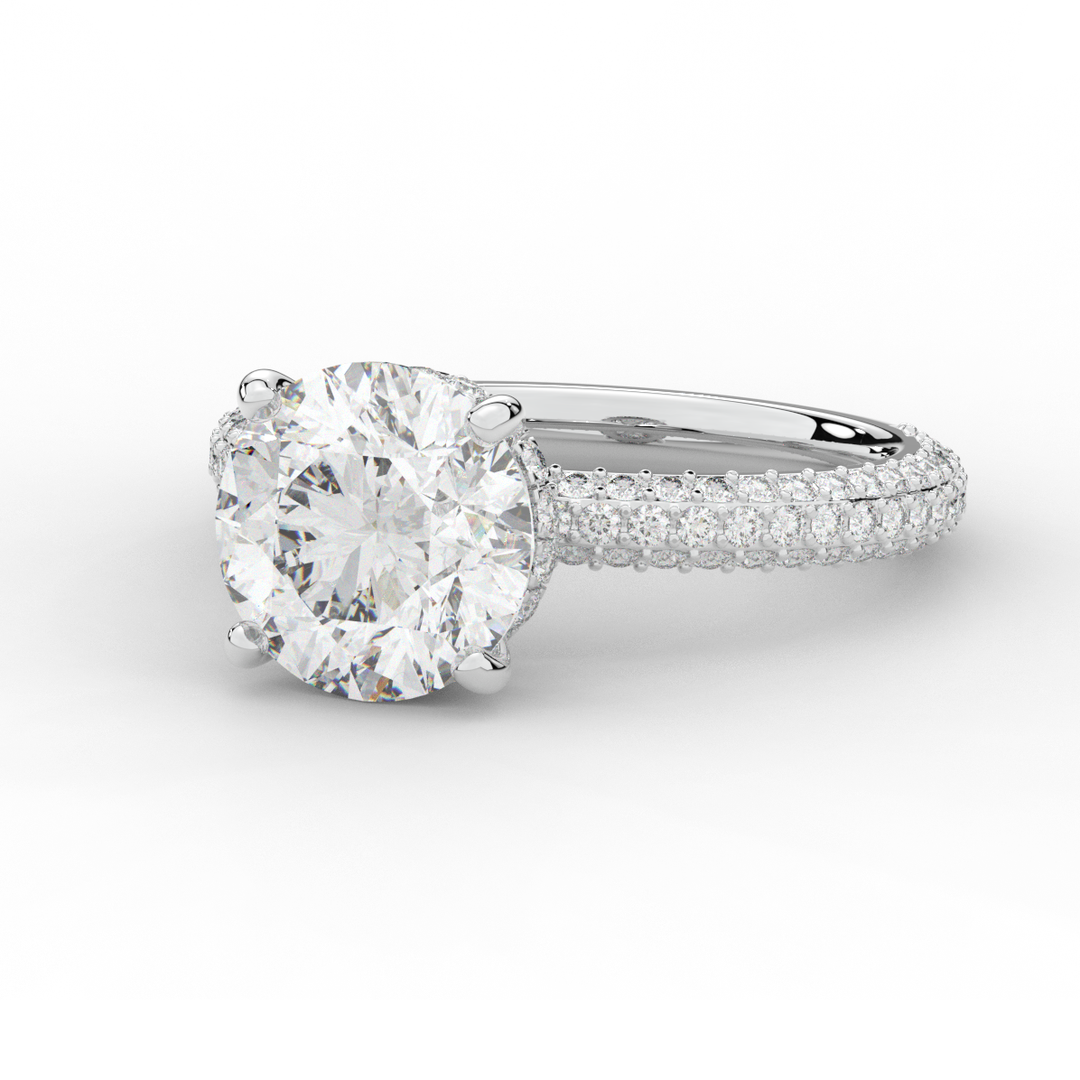 3.60CT.TW ROUND LAB DIAMOND SOLITAIRE ENGAGEMENT RING - Nazarelle