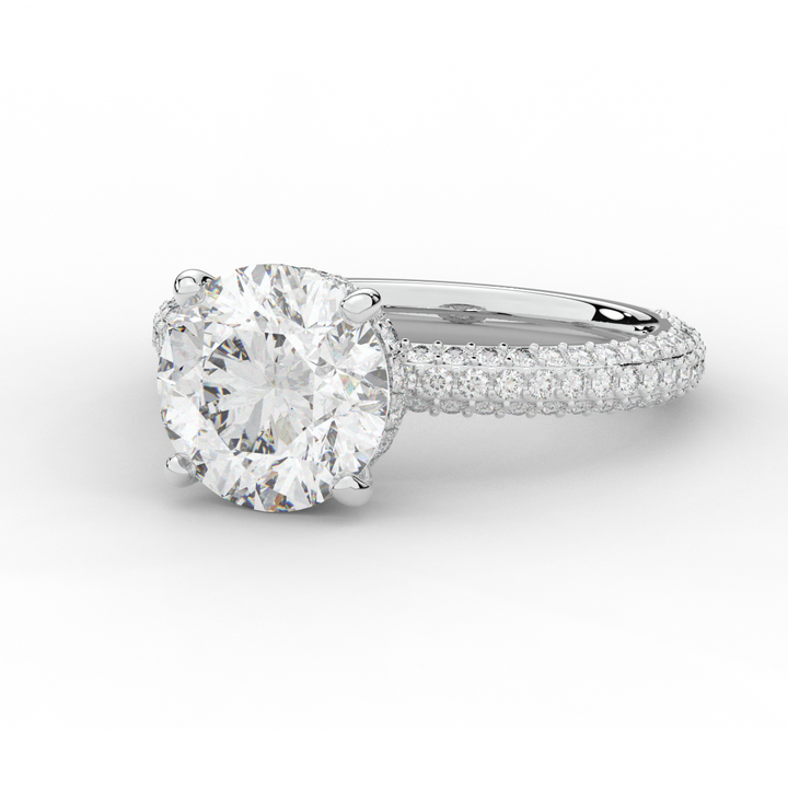 3.60CT.TW ROUND LAB DIAMOND SOLITAIRE ENGAGEMENT RING - Nazarelle