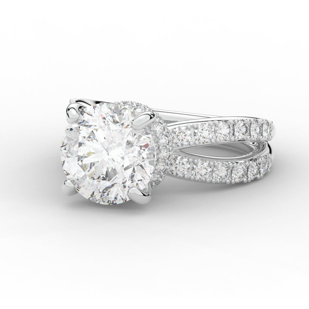 6.25CT.TW ROUND LAB DIAMOND ENGAGEMENT RING - Nazarelle