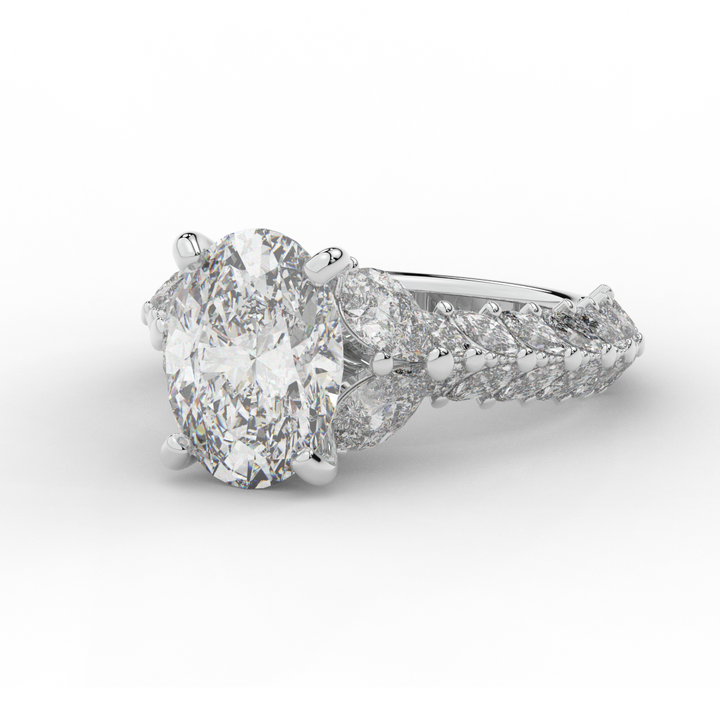 5.25CT.TW OVAL LAB DIAMOND HALO ENGAGEMENT RING - Nazarelle