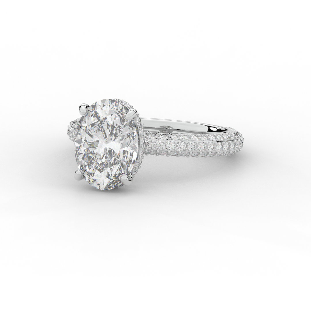 3.60CT.TW OVAL LAB DIAMOND SOLITAIRE ENGAGEMENT RING - Nazarelle